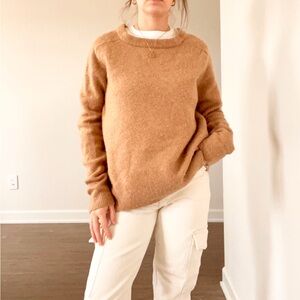 Daily Ritual Women's Tan Crew Neck Sweater